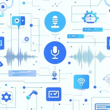 The image should visually illustrate the concept of intelligent call management or voice AI by incorporating elements such as a sleek modern interface displaying call analytics and routing options It could feature a digital assistant icon perhaps a f-2